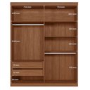 Ver imagem 6 de Guarda Roupa Casal com Cômoda Buriti 4 Portas de Bater 6 Gavetas MDF-MDP Jatobá Areia Acetinado