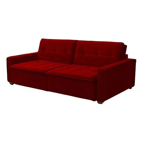 Sofá Cama Reclinável 3 Lugares Filadélfia Veludo Cinza Trovão - Meu Estofado