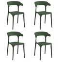 Ver imagem 1 de Conjunto com 4 Cadeiras Valéria 74,5cm x 49cm x 48,5cm Verde/Mata