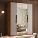 Ver imagem 2 de Guarda Roupa Casal Attore 4 Portas Nogueira/nude Prime com 2 Espelhos - Demartêz