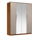 Ver imagem 1 de Guarda Roupa Casal Attore 4 Portas Nogueira/nude Prime com 2 Espelhos - Demartêz
