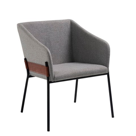 Poltrona Jobim Base em Aço 77cm 64cm X 61cm Preto/Cinza/Marrom