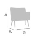 Ver imagem 2 de Poltrona Malbec Pés em Madeira 78x70x60 Cm Marrom/Marrom