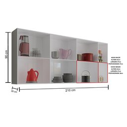Armário Duplo Aéreo Com 14 Portas Alemanha Branco Bela Casa - 9