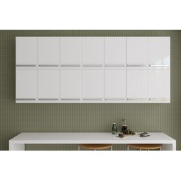 Armário Duplo Aéreo Com 14 Portas Alemanha Branco Bela Casa - 6