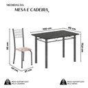 Ver imagem 3 de Conjunto de Mesa Tubular 100cm x 60cm com Tampo e 4 Cadeiras Dany Prata/Bege