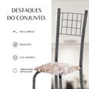 Ver imagem 6 de Conjunto de Mesa Tubular 100cm x 60cm com Tampo e 4 Cadeiras Dany Prata/Bege