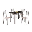 Ver imagem 2 de Conjunto de Mesa Tubular 100cm x 60cm com Tampo e 4 Cadeiras Dany Prata/Bege