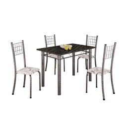 Conjunto de Mesa Tubular 100cm X 60cm com Tampo e 4 Cadeiras Dany - 2