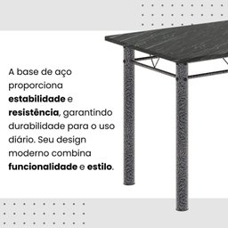 Conjunto de Mesa Tubular 100cm X 60cm com Tampo e 4 Cadeiras Dany - 11