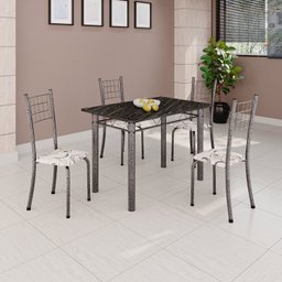 Conjunto de Mesa Tubular 100cm X 60cm com Tampo e 4 Cadeiras Dany - 1