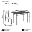 Ver imagem 3 de Conjunto de Mesa Tubular 100cm x 60cm com Tampo e 4 Cadeiras Dany Prata/Arabesco