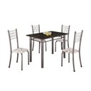 Ver imagem 2 de Conjunto de Mesa Tubular 100cm x 60cm com Tampo e 4 Cadeiras Dany Prata/Arabesco