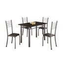 Ver imagem 2 de Conjunto de Mesa Tubular 100cm x 60cm com Tampo e 4 Cadeiras Dany Prata/Preto