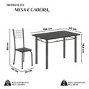 Ver imagem 3 de Conjunto de Mesa Tubular 100cm x 60cm com Tampo e 4 Cadeiras Dany Prata/Preto