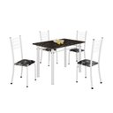 Ver imagem 2 de Conjunto de Mesa Tubular 100cm x 60cm com Tampo e 4 Cadeiras Dany Branco/Preto
