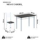 Ver imagem 3 de Conjunto de Mesa Tubular 100cm x 60cm com Tampo e 4 Cadeiras Dany Branco/Preto