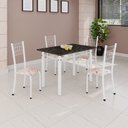 Ver imagem 1 de Conjunto de Mesa Tubular 100x60cm com Tampo e 4 Cadeiras Dany Branco/Bege