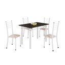 Ver imagem 2 de Conjunto de Mesa Tubular 100x60cm com Tampo e 4 Cadeiras Dany Branco/Bege