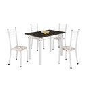 Ver imagem 2 de Conjunto de Mesa Tubular 100x60cm com Tampo e 4 Cadeiras Dany Branco/Arabesco