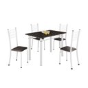 Ver imagem 2 de Conjunto de Mesa Tubular 100x60cm com Tampo e 4 Cadeiras Dany Branco/Preto