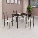 Ver imagem 1 de Conjunto de Mesa Tubular 100x60cm com Tampo e 4 Cadeiras Dany Preto/Arabesco
