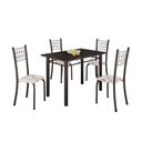 Ver imagem 2 de Conjunto de Mesa Tubular 100x60cm com Tampo e 4 Cadeiras Dany Preto/Arabesco
