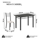 Ver imagem 3 de Conjunto de Mesa Tubular 100x60cm com Tampo e 4 Cadeiras Dany Preto/Arabesco