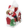 Enfeite Natalino Casinha Papai Noel Cerâmica Iluminado Vela - 3