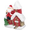 Enfeite Natalino Casinha Papai Noel Cerâmica Iluminado Vela - 2