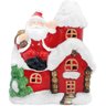 Enfeite Natalino Casinha Papai Noel Cerâmica Iluminado Vela - 1