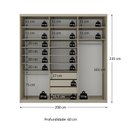 Ver imagem 3 de Guarda-roupa Closet Casal 100% Mdf Bp 208cm com 1 Porta Espelho 3 Gavetas Sion