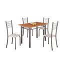 Ver imagem 2 de Conjunto de Mesa Tubular 100x60cm Tampo em MDF e 4 Cadeiras Dany Prata/Arabesco