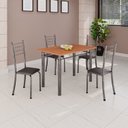 Ver imagem 1 de Conjunto de Mesa Tubular 100x60cm Tampo em MDF e 4 Cadeiras Dany Prata/Preto