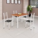 Ver imagem 1 de Conjunto de Mesa Tubular 100x60cm Tampo em MDF e 4 Cadeiras Dany Branco/Preto