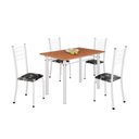 Ver imagem 2 de Conjunto de Mesa Tubular 100x60cm Tampo em MDF e 4 Cadeiras Dany Branco/Preto