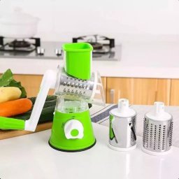 Ralador Fatiador Giratório 3 Lâminas Fácil Limpar Cor Verde - 3