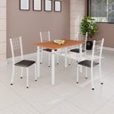 Ver imagem 1 de Conjunto de Mesa Tubular 100x60cm Tampo em MDF e 4 Cadeiras Dany Branco/Preto