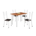 Ver imagem 2 de Conjunto de Mesa Tubular 100x60cm Tampo em MDF e 4 Cadeiras Dany Branco/Preto