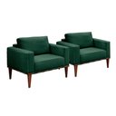 Ver imagem 1 de Conjunto - 2 Poltronas Bella Luxo Madeira Maciça Castellar Veludo Verde