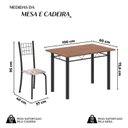 Ver imagem 3 de Conjunto de Mesa Tubular 100x60cm Tampo em MDF e 4 Cadeiras Dany Preto/Bege