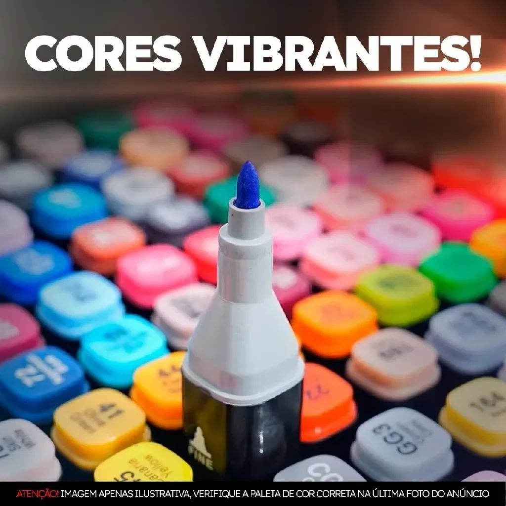 Kit 36 Canetas Marcadoras Ponta Dupla Arte Cor Criatividade - 5