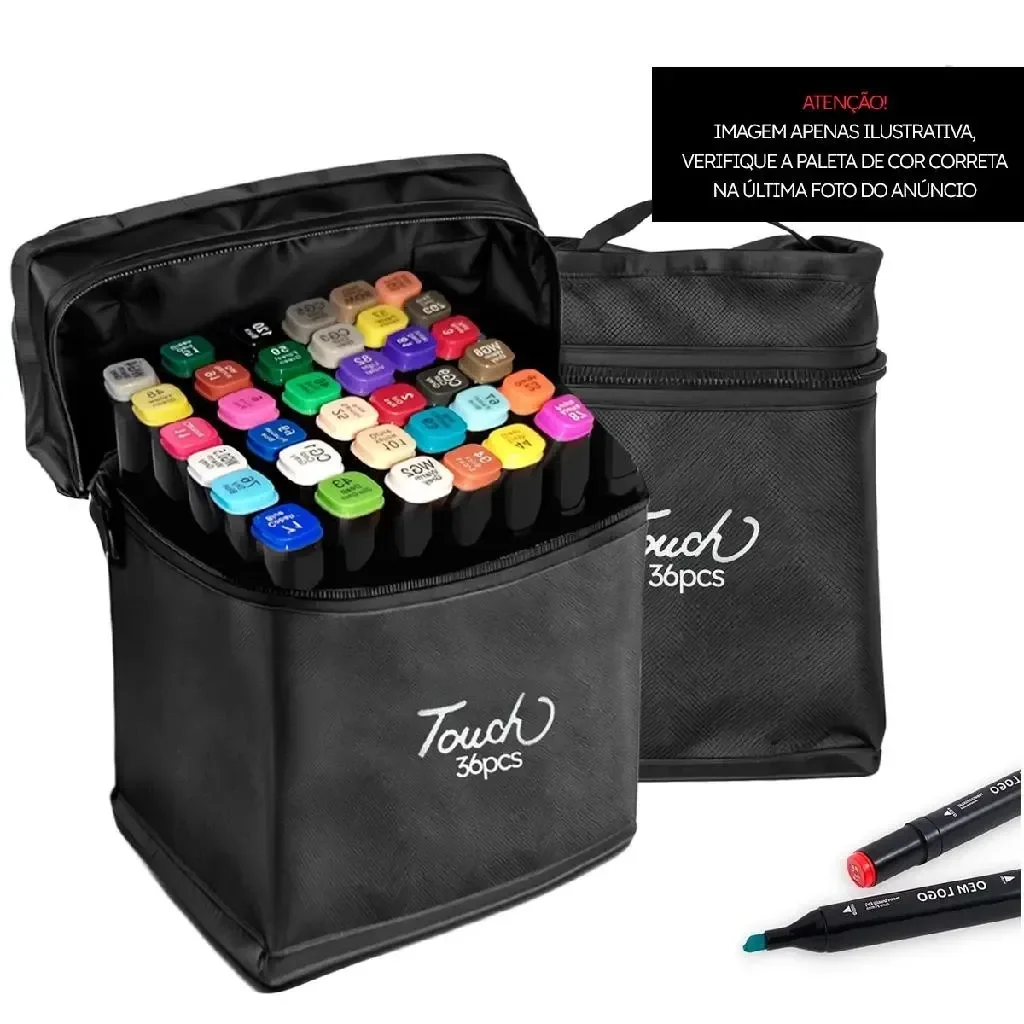 Ver imagem 2 de Kit 36 Canetas Marcadoras Ponta Dupla Arte Cor Criatividade