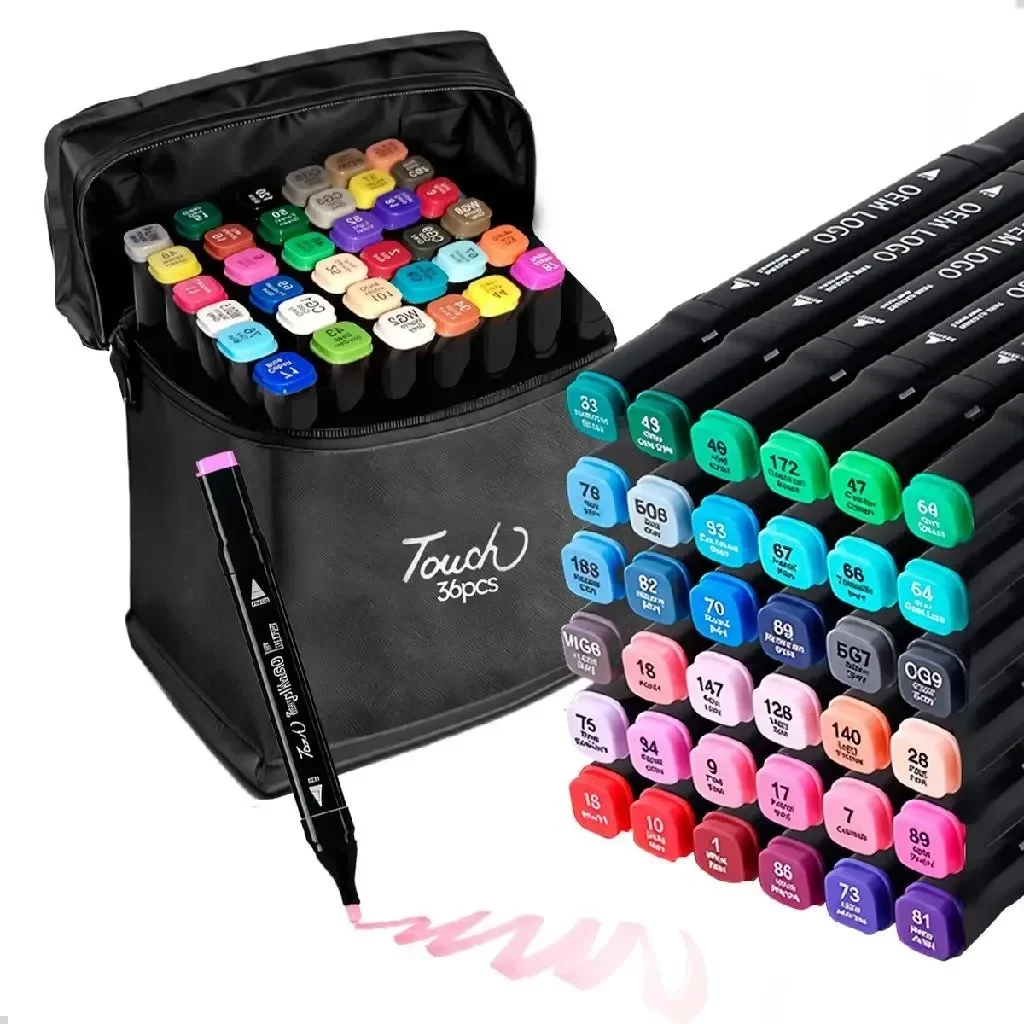 Kit 36 Canetas Marcadoras Ponta Dupla Arte Cor Criatividade
