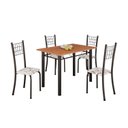 Ver imagem 2 de Conjunto de Mesa Tubular 100x60cm Tampo em MDF e 4 Cadeiras Dany Preto/Arabesco