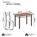 Ver imagem 3 de Conjunto de Mesa Tubular 100x60cm Tampo em MDF e 4 Cadeiras Dany Preto/Arabesco