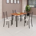 Ver imagem 1 de Conjunto de Mesa Tubular 100x60cm Tampo em MDF e 4 Cadeiras Dany Preto/Arabesco