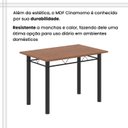 Ver mais imagens de Conjunto de Mesa Tubular 100x60cm Tampo em MDF e 4 Cadeiras Dany Preto/Arabesco