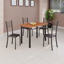 Ver imagem 1 de Conjunto de Mesa Tubular 100x60cm Tampo em MDF e 4 Cadeiras Dany Preto