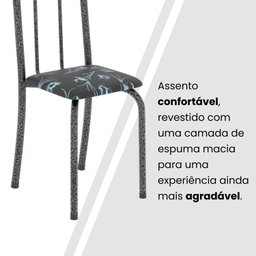 Conjunto de Mesa Tubular 120x75cm Tampo em Granito Topázio com 4 Cadeiras Iris - 6
